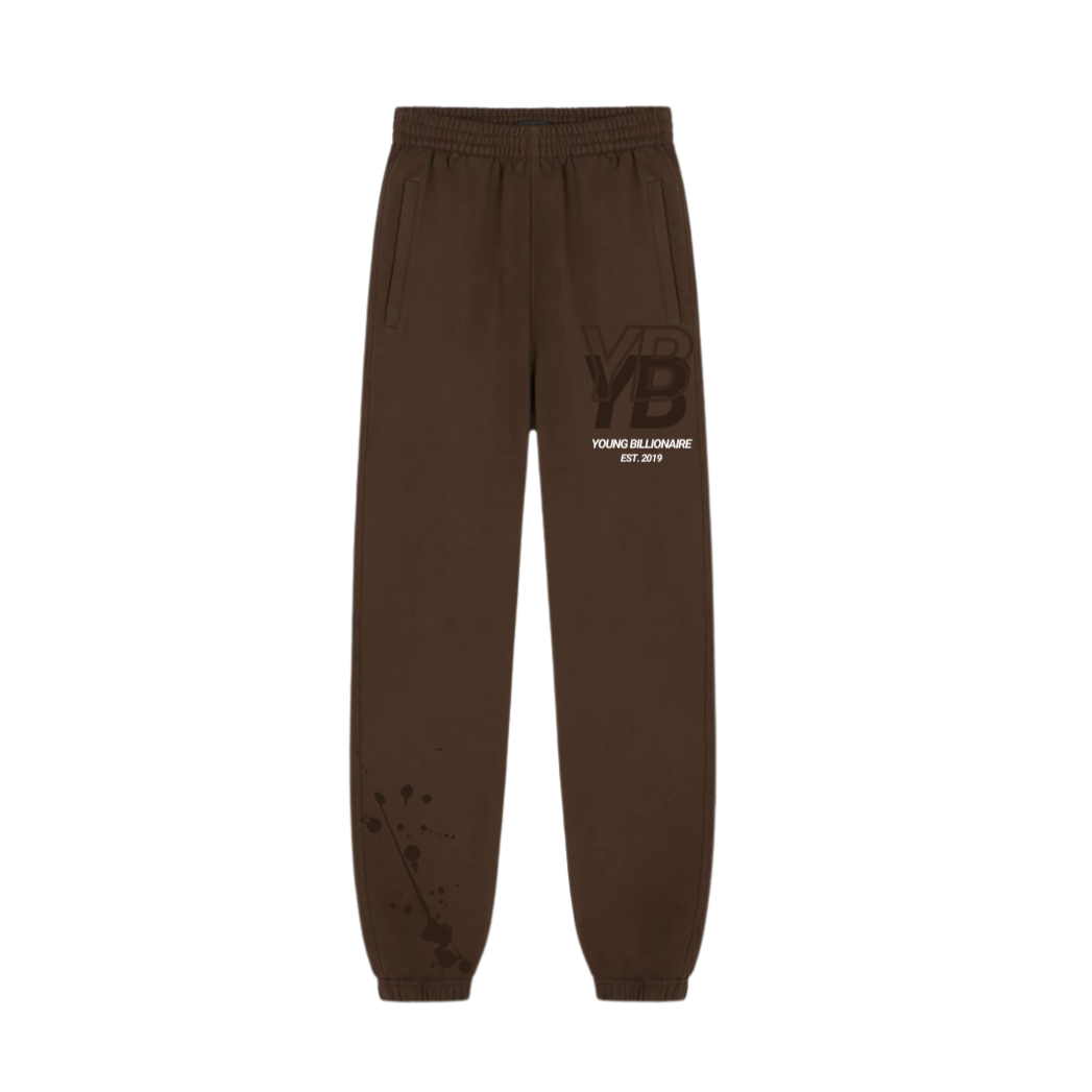 YB V1 PAINT SPLATTER SWEATPANTS (BROWN)