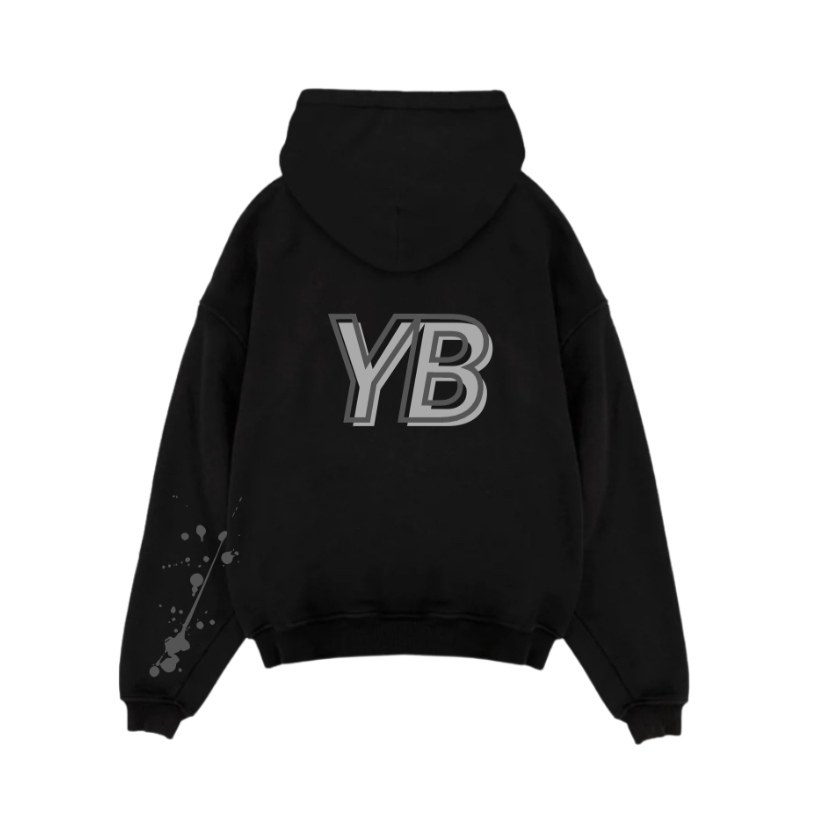 YB V1 PAINT SPLATTER HOODIE (BLACK)