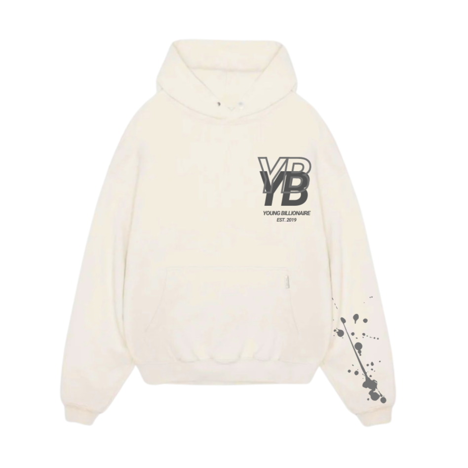 YB V1 PAINT SPLATTER HOODIE (CREAM)