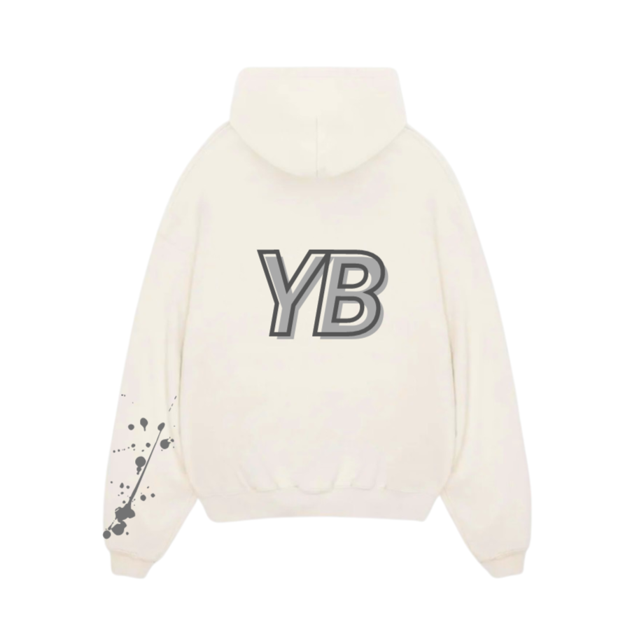 YB V1 PAINT SPLATTER HOODIE (CREAM)
