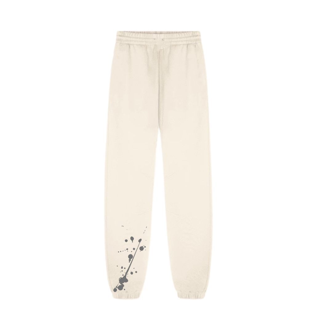 YB V1 PAINT SPLATTER SWEATPANTS (CREAM)