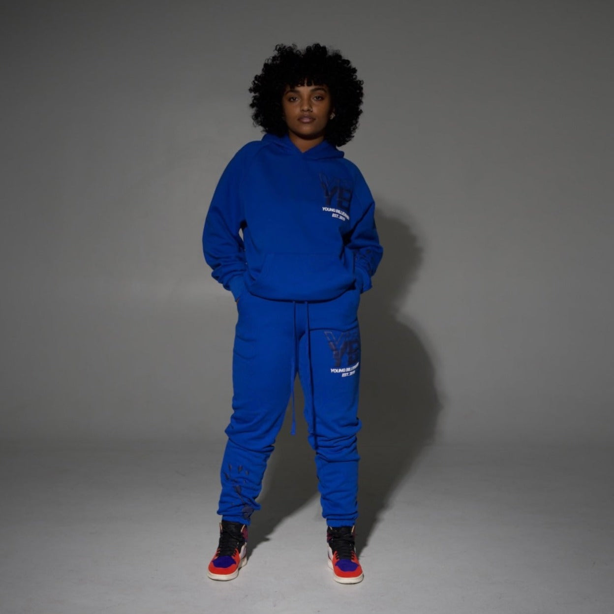 YB V1 PAINT SPLATTER HOODIE (BLUE)