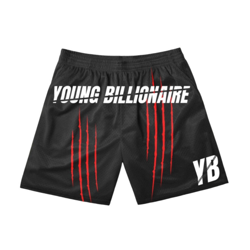 YB SCRATCH MESH SHORTS (BLACK)
