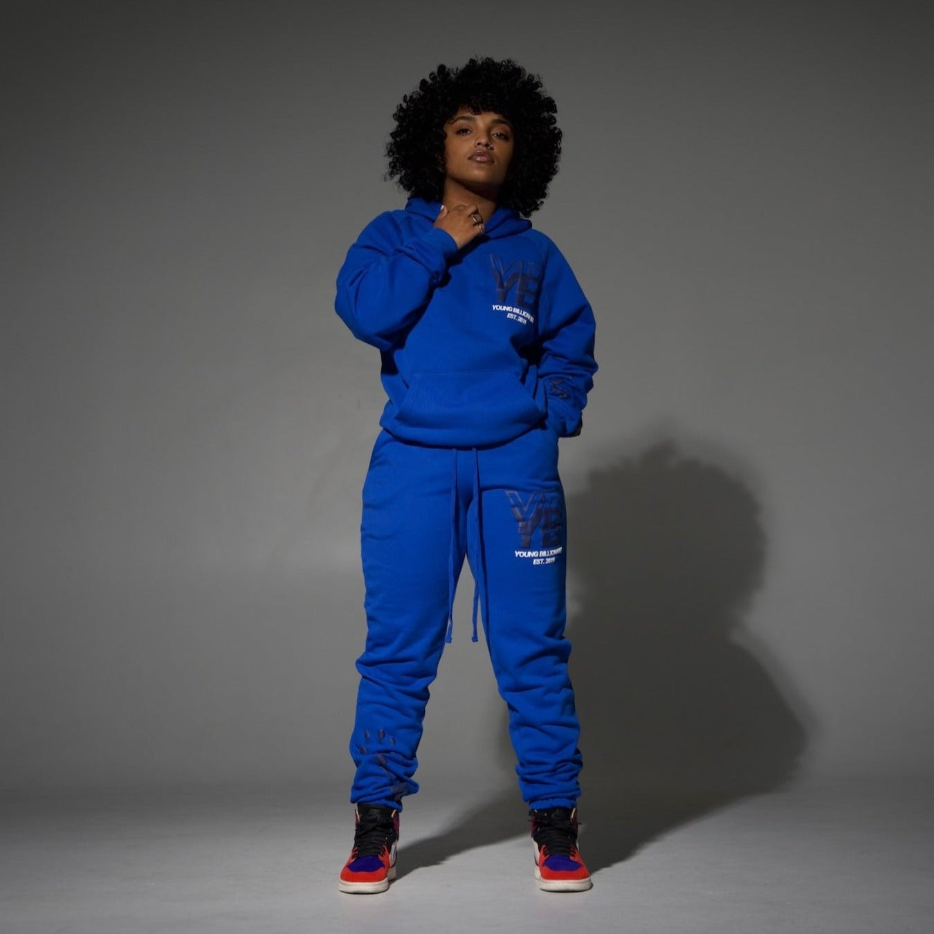 YB V1 PAINT SPLATTER SWEATPANTS (BLUE)