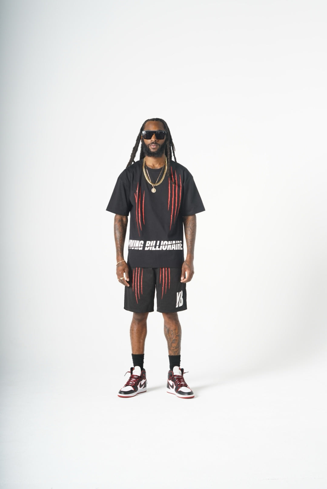 YB SCRATCH MESH SHORTS (BLACK)