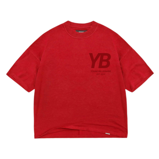 YB V1 RAW-CUT EDGE T-SHIRT (RED)
