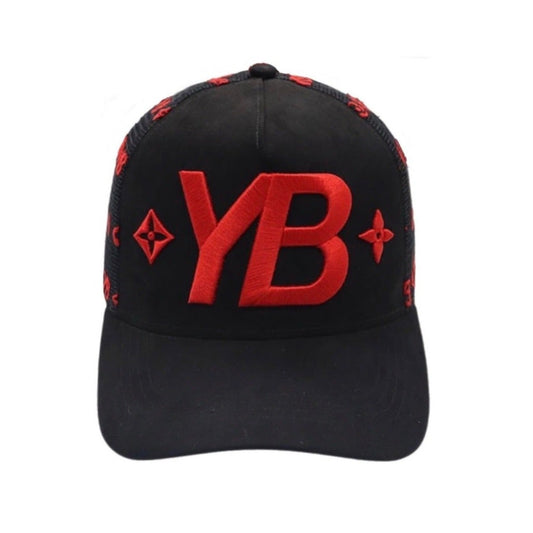 YB V1 MONOGRAM HAT (BLACK/RED)