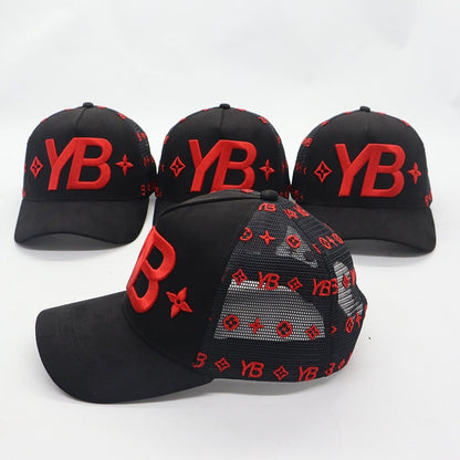 YB V1 MONOGRAM HAT (BLACK/RED)