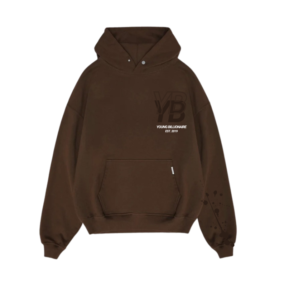 YB V1 PAINT SPLATTER HOODIE (BROWN)