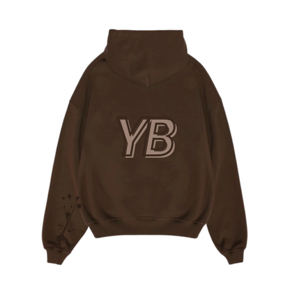 YB V1 PAINT SPLATTER HOODIE (BROWN)