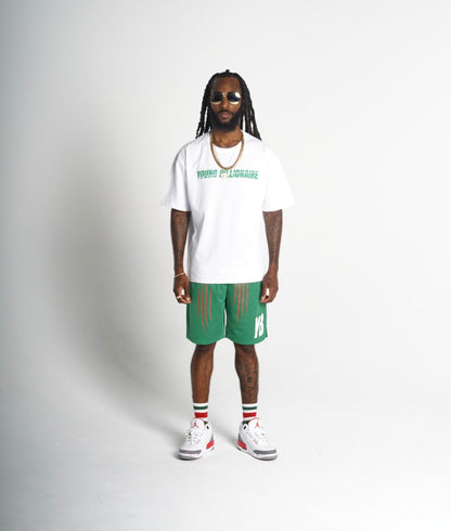 YB SCRATCH MESH SHORTS (GREEN)