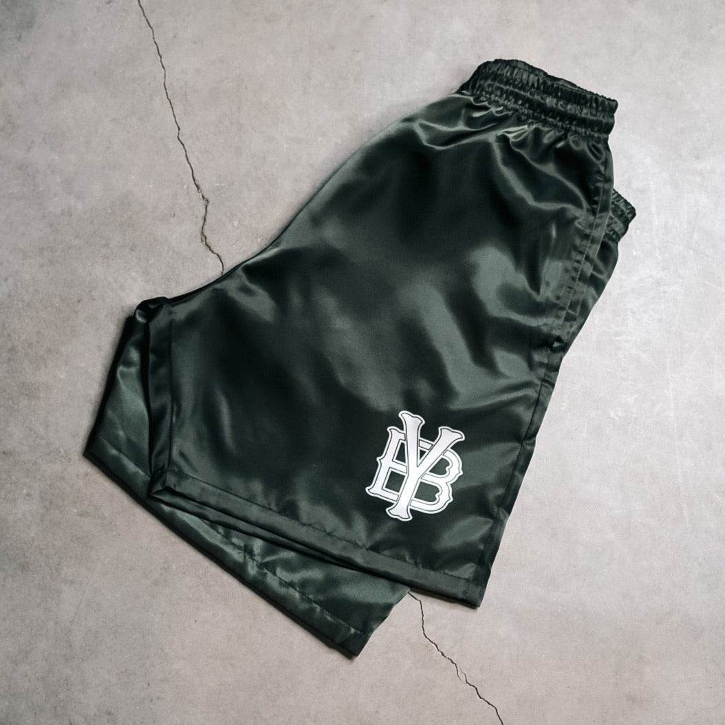 YB SATIN SHORTS (OLIVE GREEN)